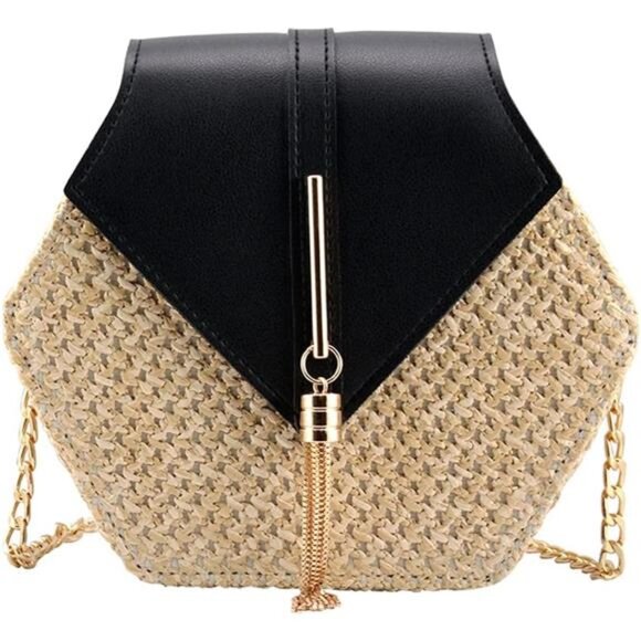 Women's Crossbody Bag Cute Straw Shoulder Sling Bag Summer Beach‎ Bag - Picture 1 of 7